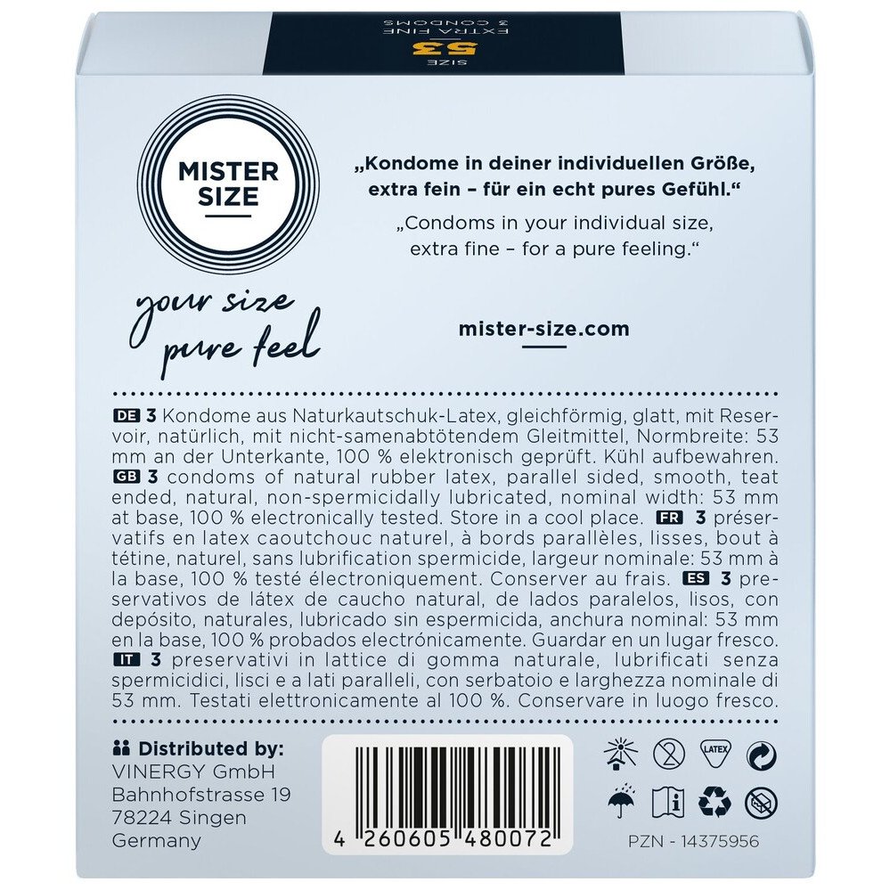Preservativi Ultra Sottili 53 Mister Size - immagine 2